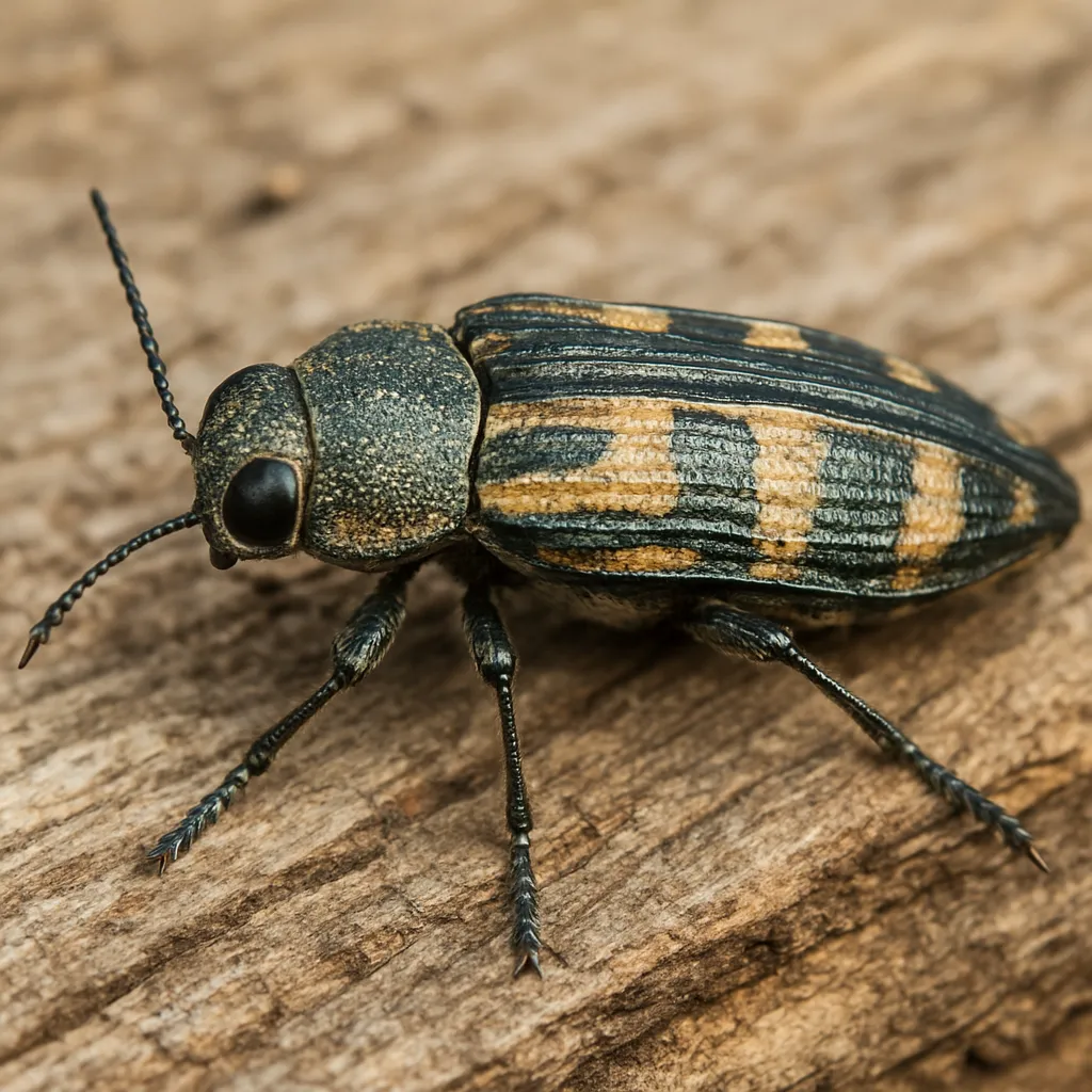 Zbrojec pasiasty – Chrysobothris solieri – bogatkowate