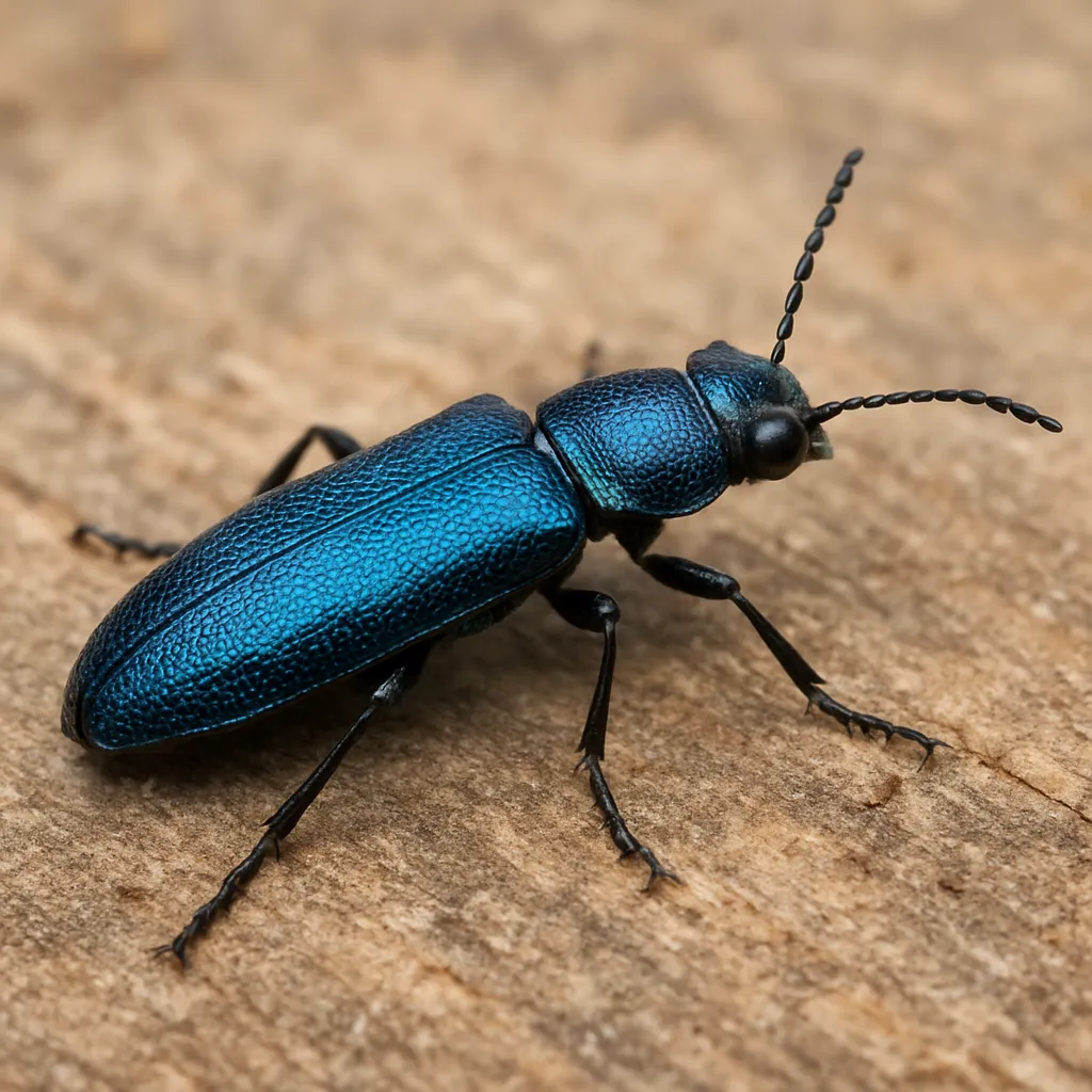 Zbrojec sosnowy – Phaenops cyanea – bogatkowate