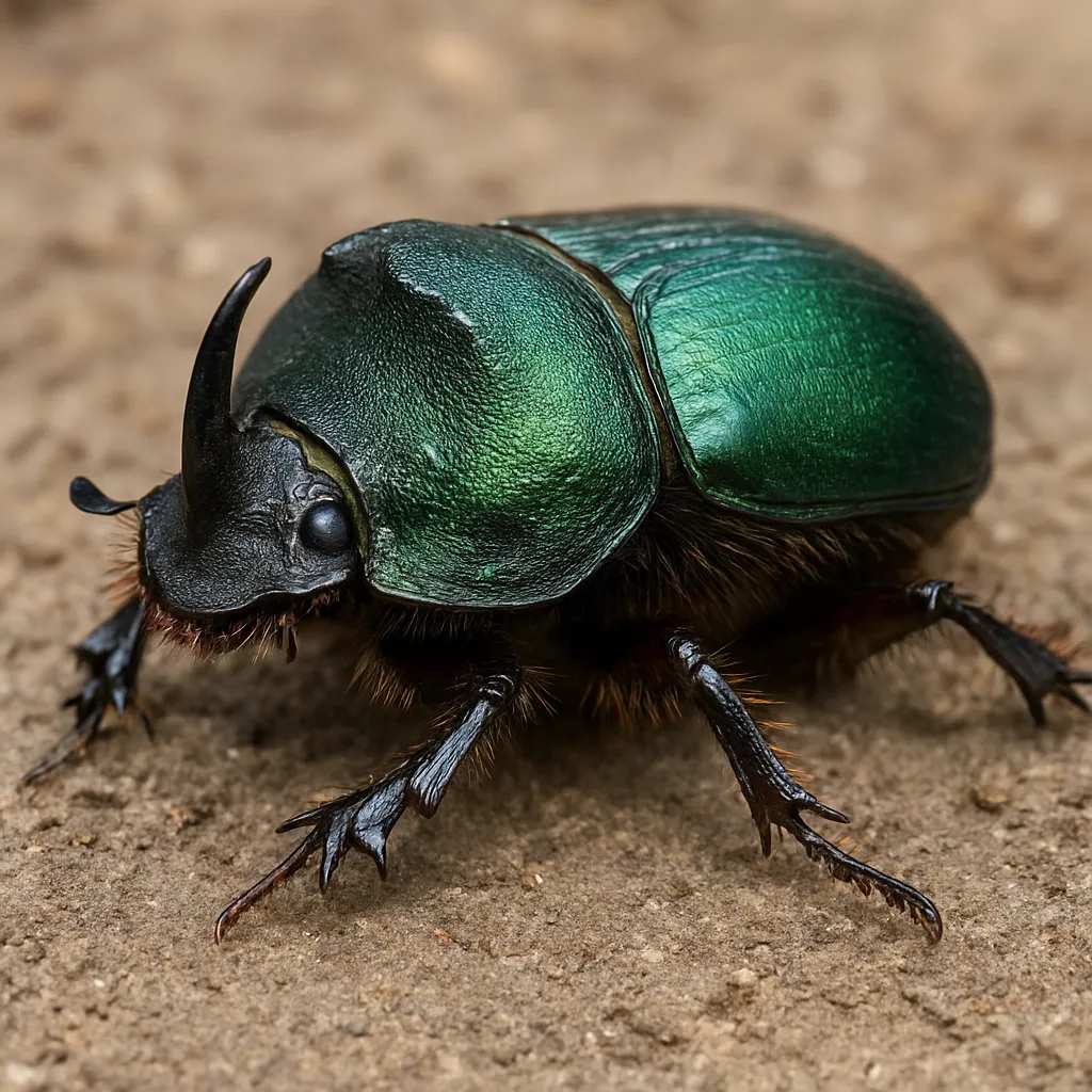 Rogatek zielony – Onthophagus vacca – gnojarze